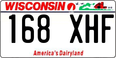 WI license plate 168XHF
