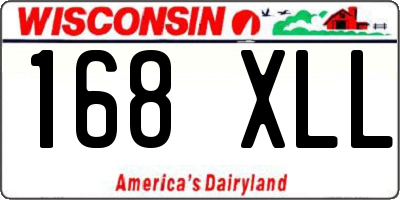 WI license plate 168XLL