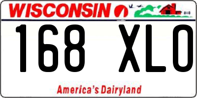 WI license plate 168XLO