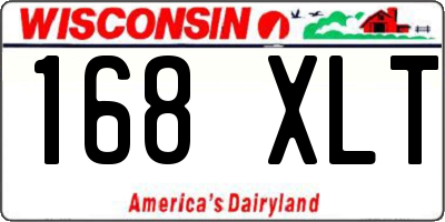 WI license plate 168XLT