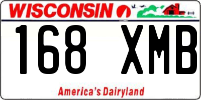WI license plate 168XMB
