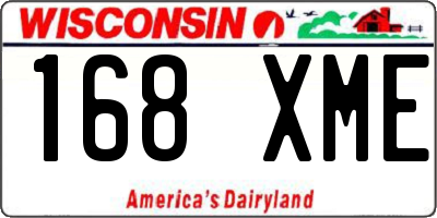 WI license plate 168XME