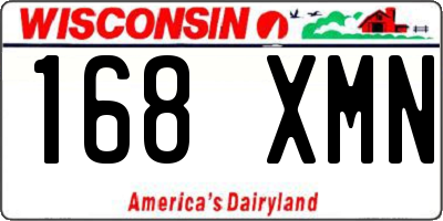WI license plate 168XMN