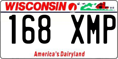 WI license plate 168XMP