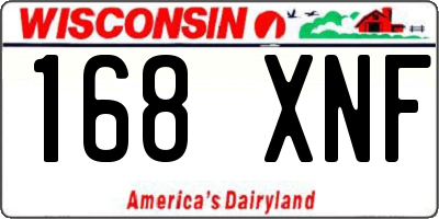 WI license plate 168XNF