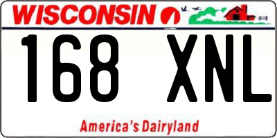 WI license plate 168XNL