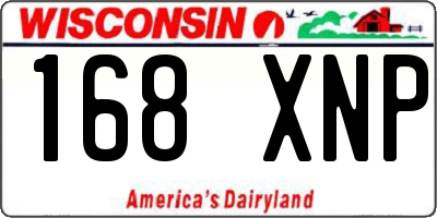 WI license plate 168XNP