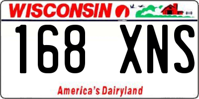 WI license plate 168XNS