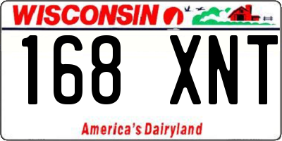 WI license plate 168XNT