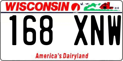 WI license plate 168XNW