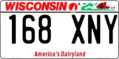 WI license plate 168XNY