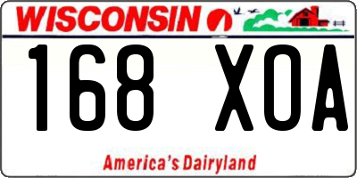 WI license plate 168XOA