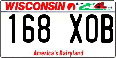WI license plate 168XOB