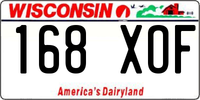 WI license plate 168XOF