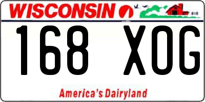 WI license plate 168XOG