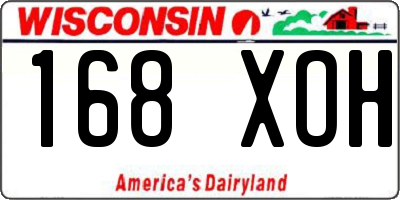 WI license plate 168XOH
