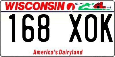 WI license plate 168XOK