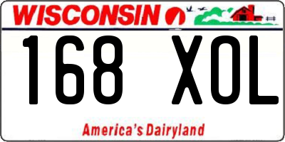 WI license plate 168XOL