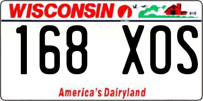 WI license plate 168XOS
