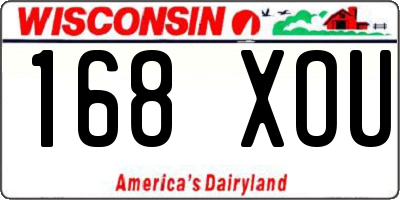 WI license plate 168XOU