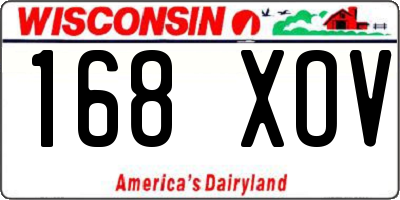 WI license plate 168XOV