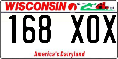 WI license plate 168XOX