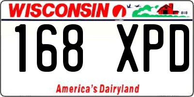 WI license plate 168XPD