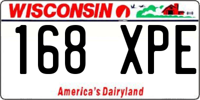 WI license plate 168XPE