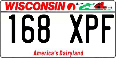 WI license plate 168XPF