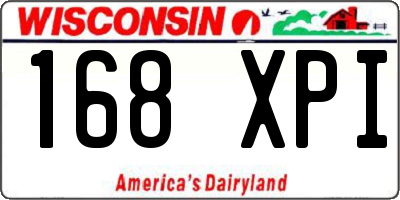 WI license plate 168XPI