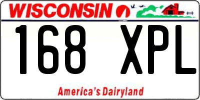 WI license plate 168XPL