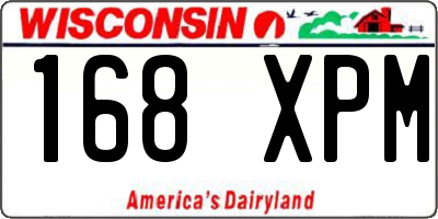 WI license plate 168XPM