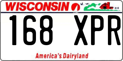 WI license plate 168XPR