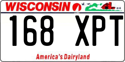 WI license plate 168XPT