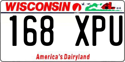 WI license plate 168XPU