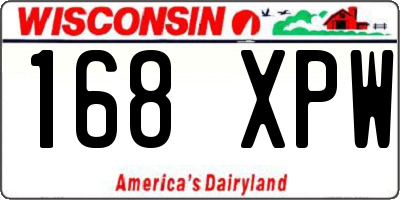 WI license plate 168XPW