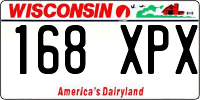 WI license plate 168XPX