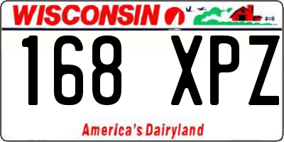 WI license plate 168XPZ