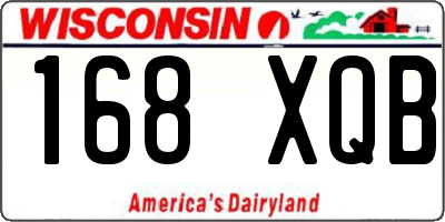 WI license plate 168XQB