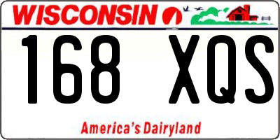 WI license plate 168XQS