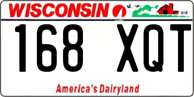 WI license plate 168XQT