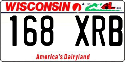 WI license plate 168XRB