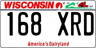 WI license plate 168XRD