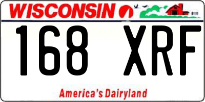 WI license plate 168XRF