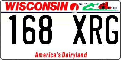WI license plate 168XRG