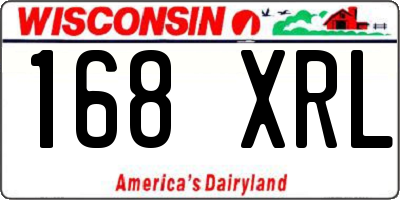 WI license plate 168XRL