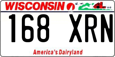 WI license plate 168XRN