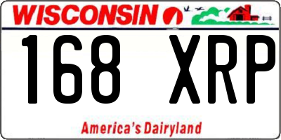 WI license plate 168XRP