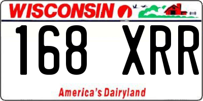 WI license plate 168XRR