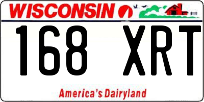 WI license plate 168XRT